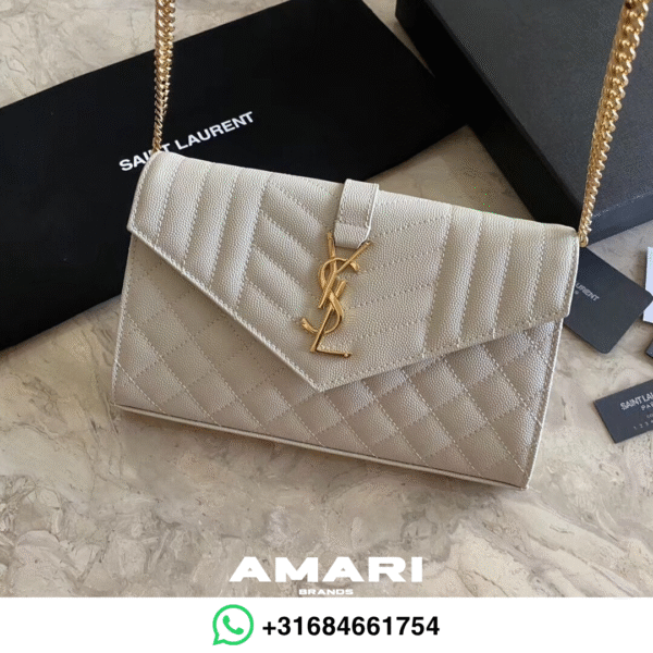Saint Lauren - Enveloppe Chain - Wit